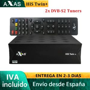 Kutu Axas onun ikiz artı uydu TV alıcısı 1080p HD Linux Enigma2 Çift DVBS2 Tuner WiFi Openatv TV Kutusu E2 Yağ Alıcı