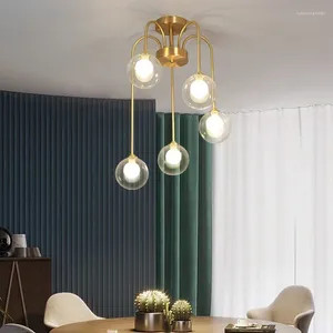 Lampadari moderni soggiorno di lusso lampadario lampadario camera da letto da pranzo studia cucina cucina a sfera vetro lucido illuminazione interno
