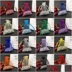 Hediye sargısı 50pcs mücevher çanta organze çantaları ambalaj şeffaf parti dable düğün torbaları mevcut mücevher şekerleri teşekkür ederim 7SISS 5Z Dr DH7F6