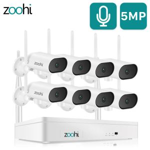 Sistem Zoohi 1920p Video Gözetim Kiti Güvenlik Kamera Sistemi WiFi Kamera 5MP Ses Kayıt Gece Görüşü Dış Mekan Gözetleme Sistemi