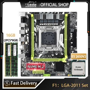 Материнские платы X79 Motherboard LGA 2011 Kit Xeon E5 2650 V2 Процессор и 2*8GB = 16 ГБ поддержка памяти DDR3 NVME Place Mae Mother Board LGA2011 F1