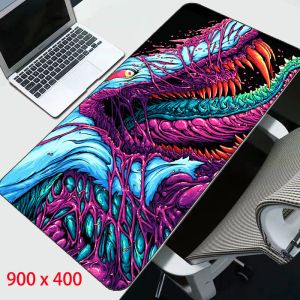 Adaptör Oyun Fare Pad XL Büyük 900*400 Kilitleme Kenar Kurtarıcı Lastik Mousepad Gamer CS Hiper Beast Fare Mat Bilek Bilgisayar Dizüstü Bilgisayar İçin Dinlenme