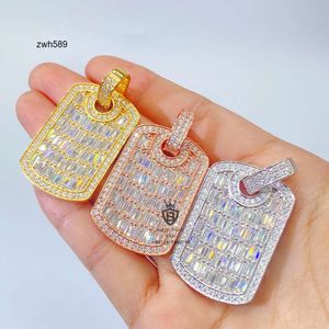 Tasarımcı mücevher hip hop sıcak satış toptan moissanite gül altın kefalet 10k 925 mücevher yapımı için gümüş kolyeler