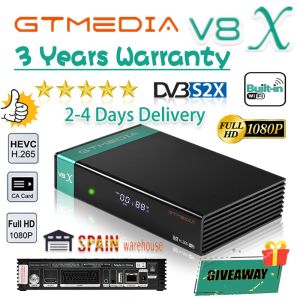 Kutu Orijinal GTMedia V8X Uydu Alıcı Full HD 1080P H.265 GTMedia V8x GTMedia V8 Nova V9 Prime no App tarafından WiFi Yükseltme