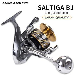 Japonya Kalite Madmouse Saltiga BJ 4000 600010000 Spinning Jigging Reel 111BB 35kg Drag Güç Tekne Balıkçılık Sepetleri4350725