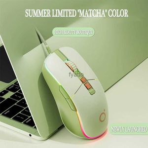 Мыши Wired Mouse Green USB -интерфейс 1,5 млн. Линия подключения Семь световых эффектов для игрового офиса настольная компьютерная книжка H240407