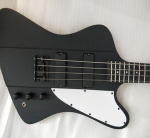 Kısa ölçekli uzunluk 762mm 4 dizeler ateş v Thunderbird Matte Siyah Elektrik Bas gitar Kopyala EMG Pikaplar Siyah Donanım8077656