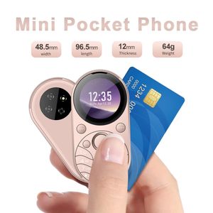 Разблокированный i15 мини -мобильный телефон металлический рамка магический голос 1,39 дюйма круглая скорость скоростного набора 2 SIM -карт