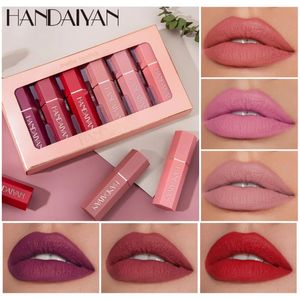 Handaiyan 6 sets Lipstick Velvety Set Long During Unstick Cup não Fade Makeup Cosmetics Kit para Girl Women Lipstick Velvety