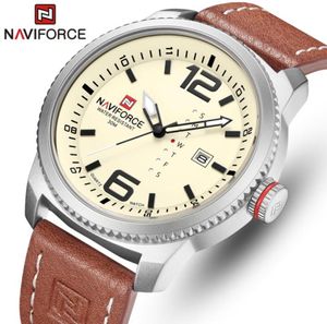 Marca de luxo Naviforce Men Sports Watches Men039s Quartz Clock Man Exército Militar de couro Militar Watch Watch Relogio Masculino 2204147643063
