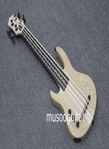 Mini 4String Ukulele Electric Left Hand Bass Natural Color Sectthru Style1459052