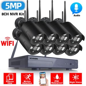 System 8 Channel CCTV Camera System System Wi -Fi 5MP Wireless NVR Kit 8CH Outdoor Audio Wi -Fi System System System H.265