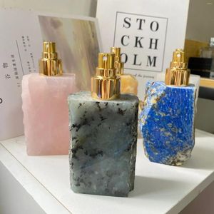 Depolama Şişeleri Doğal Kristal Yeşim Sprey Şişesi Esansiyel Yağ Parfüm Atomizer Doldurulabilir Spa Güzellik Salon Terapisi