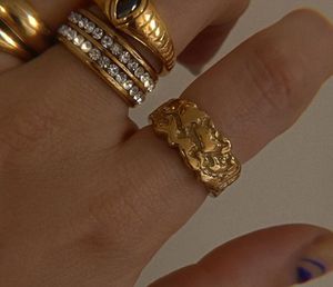 Solitaire Ring Erkekler Kadın Paslanmaz Çelik Dokulu Küme Net 14K 18K 24K Katı Sarı Altın Kaplama Elmas Kesim Çift Takı