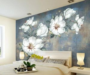 Пользовательские цветы Обои 3D Retro Rose Furals для гостиной спальни телевизор Фон Стена водонепроницаемый папел de parede42688221990949