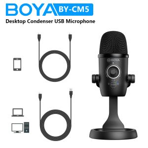 Микрофоны Boya bycm5 настольный конденсатор USB -микрофон для компьютерных игровых компьютеров.