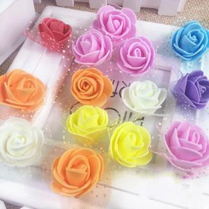 Dekoratif çiçekler güzel 30pcs/lot DIY el yapımı köpük 2.5cm gül çiçek kafa yapay pe düğün dekorasyon scrapbooking el sanatları