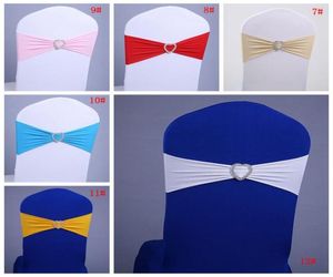 Spandex Elastic Wedding Chair Capa Bandas de faixa Festa de aniversário Festa elástica Cadeira Buckle Sash decoração 17 cores disponíveis DBC5390839