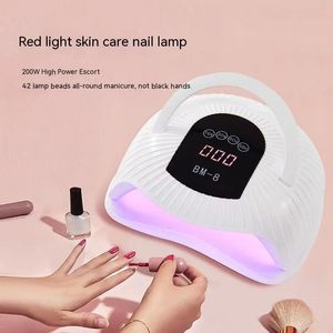 Novo 72leds poderoso lâmpada de secagem de unhas 300w secador de unhas para secagem uv gel polishon sensor inteligente alça portátil design unhas unhas