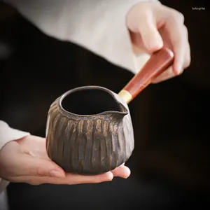 Чашки блюдцы 250 мл японская позолоченная чашка в ретро грубая керамика