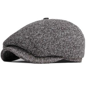 Стингские шляпы с краями ht3747 Mens Beret Womens осень и зимняя шляпа Octagonal News Boy Новая теплота масляная живопись квартира Q240403