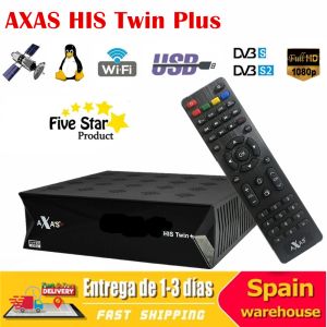 Kutu Uydu Alıcı Axas İkiz Artı 1080p UHD Enigma2 Linux E2 OS Çift DVBS2X Buildin WiFi H2.65 Akıllı Dijital TV kod çözücü