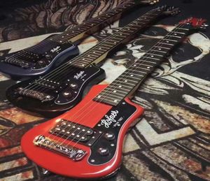 Promosyon Siyah Kırmızı Metalik Mavi Hof Kısa Seyahat Gitar Protable Mini Electry Gitar Pamuklu konser çanta sargısı Tail6110052