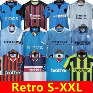 Mans Retro Futbol Forması 72 97 98 99 00 11 12 1998 1999 2000 2011 2012 HAALAND GALLAGHER ŞEHİRLERİ WEAH Tevez Kun Aguero Dzeko Kompany Vintage Futbol Gömlekleri Klasik