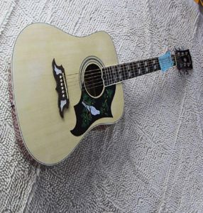 2014 Yeni Dove Akustik Dreadnought Gitar Doğal Katı Ladin Elektro Guitar7261581