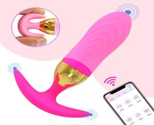 Вибраторные приложения анальный вибратор Bluetooth -ягодицы заглушка простата массаж музыкальное видео беспроводное управление для взрослых секс Toys1084670