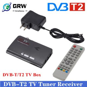 Caixa DVBT DVBT2 Receptor Tuner T/T2 Caixa de TV VGA AV CVBS 1080P Receptor de satélite Digital HD HDMicompatible para monitores LCD/CRT
