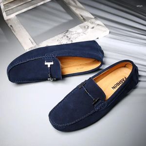 Sıradan Ayakkabı Marka Tasarım Erkekler Penny Loafers Resmi Orijinal Deri İngiliz Stil Daireler Sürüş Sapatos Para Hombre