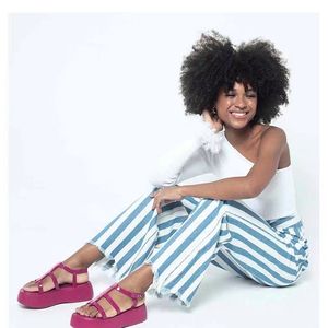 Luxo Melissa Sapatos Designer de couro genuíno Pequeno eólico sandálias de verão feminino Bottom Flor Novo espesso