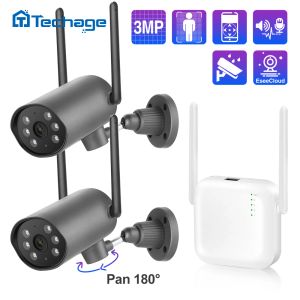 System Techage Mini 3MP 4CH Беспроводная безопасность NVR Kit Двухсторонний аудиосезорный видеоролик PT PT IP -камера Detect Detect Baby Monitor