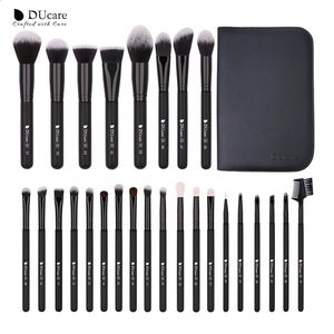 Ducare Makeup Brush Professional Powder Foundation Eyeshy Tades Make Uup Set Settic Synthetic Goat Hair Cosmetic с сумкой 240403