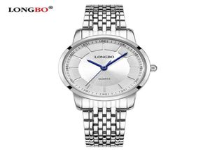 2020 Longbo Luxury Quartz Watch Lovers Saatler Kadın Erkekler Çift Saatler Çelik Saatler Moda Sıradan Saatler Altın 1 PCS 802811627070