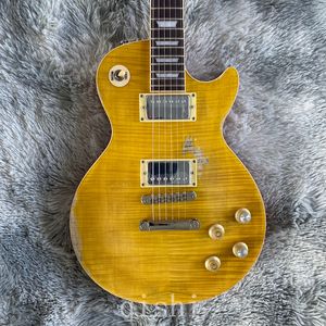 Özel Mağaza Gary Moore Peter Green Flame Maple Top Relic Electric Guitar Tribute Aged 1959 Füme Sunburst