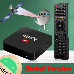 Kutu Global Sürüm DVB S2 Dijital Uydu Alıcı Akıllı TV Kutusu Android Uydu Kod Çözücü HD Miracast Airplay 4K HEVC SAT ALICI