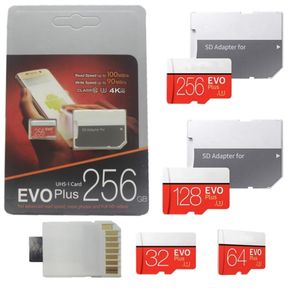 2021 En Son Ürün 128GB 64GB 32GB EVO Plus Micro SD TF Kart 256GB UHSI CLING10 DHL 45PCS6991645