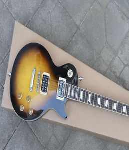 Özel Kaliteli Gitar Vintage Sunburst Tek Parça Vücut Kalın Düz Mpale Kapakları Bağlantılar7194221