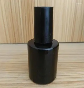 Depolama Şişeleri 500pcs 10 ml Siyah Cam Yuvarlak Boş Tırnak Şişesi Damga Sanatı Vida Kapağı