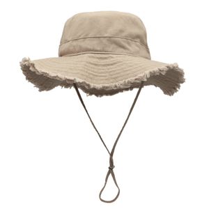 Outfly Женская хлопчатобумажная смеси ковша рыбалка Raw Edge Casual UV защита солнечная пляжная шляпа мужская панама шляпа 240325