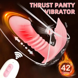 Kadınlar için uzaktan kumanda itme vibratör klitoris stimülatörü kadın teleskopik mastürbasyon titreşimli yapay penis g spot seks oyuncakları 240403
