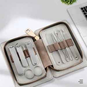 Комплекты 9pcs Manicure Cutters Nail Clipper Set Домохозяйство из нержавеющей стали Spoon Spoon Clippers педикюр ножницы