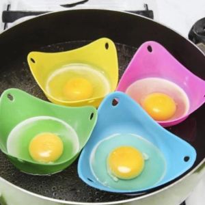 4pcs/set silikon yumurta kaçak avcı kabuklu kabuklu kapsüller tava çubuk olmayan yumurta pişirme bardağı tutucu kalıp araçları mutfak pişirme aksesuarları