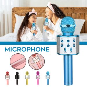 Mikrofonlar Kids için Kablosuz Mikrofon Cep Telefonu Karaoke Mikrofon Taşınabilir Vokal Şarkı Kayıt Mike 3D Stereo Mini Mikrofon