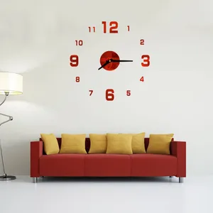 Relógios de parede sem moldura Relógio DIY números árabe