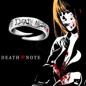 Küme halkaları ölüm notu anime yüzüğü yagami lamba alaşım rol oynama prop kadın ayarlanabilir yüzük takı hediye aksesuarları240408