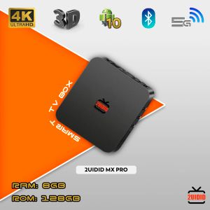 Box 2Uidid MX Pro Bluetooth Smart TV Box Android 10 DDR3 8G EMMC 128G 2.4G 5G WiFi BT AV1 Media Player TBOX 4K 100M SET Top Box MX