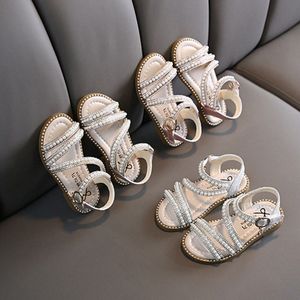 Kızlar Sandalet Çocuklar Yaz Bayanlar İnci Prenses Ayakkabı Toddler Gençlik Performans Ayakkabı Pembe Altın Eur 21-36 H1JD#